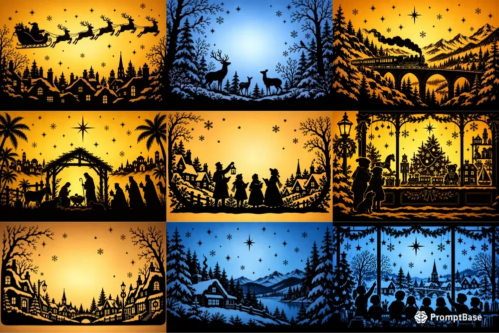 Christmas Window Silhouette Art