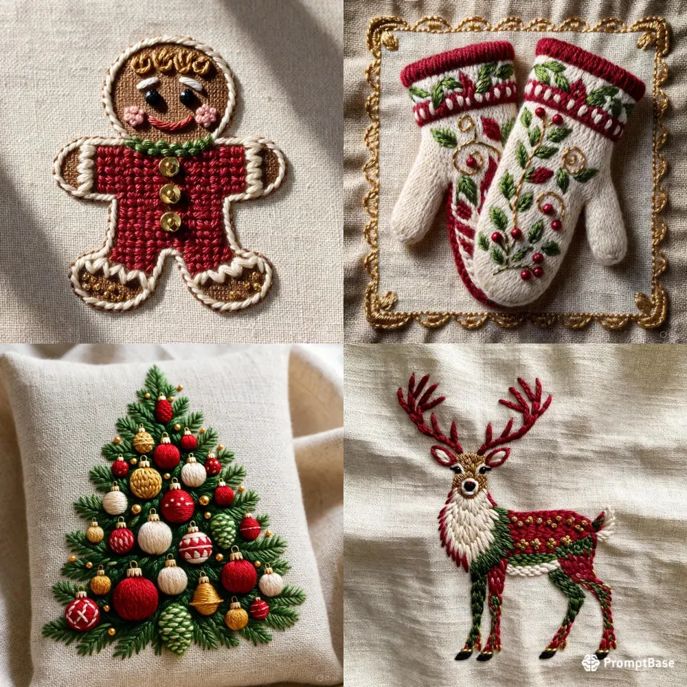 Cozy Christmas Embroidery Art
