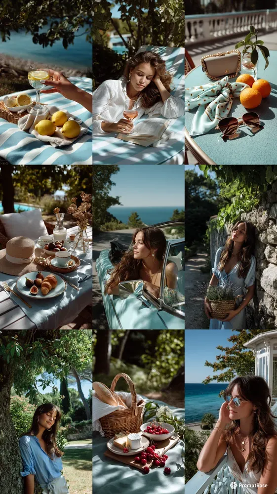 French Riviera Summer Moodboard Visuals