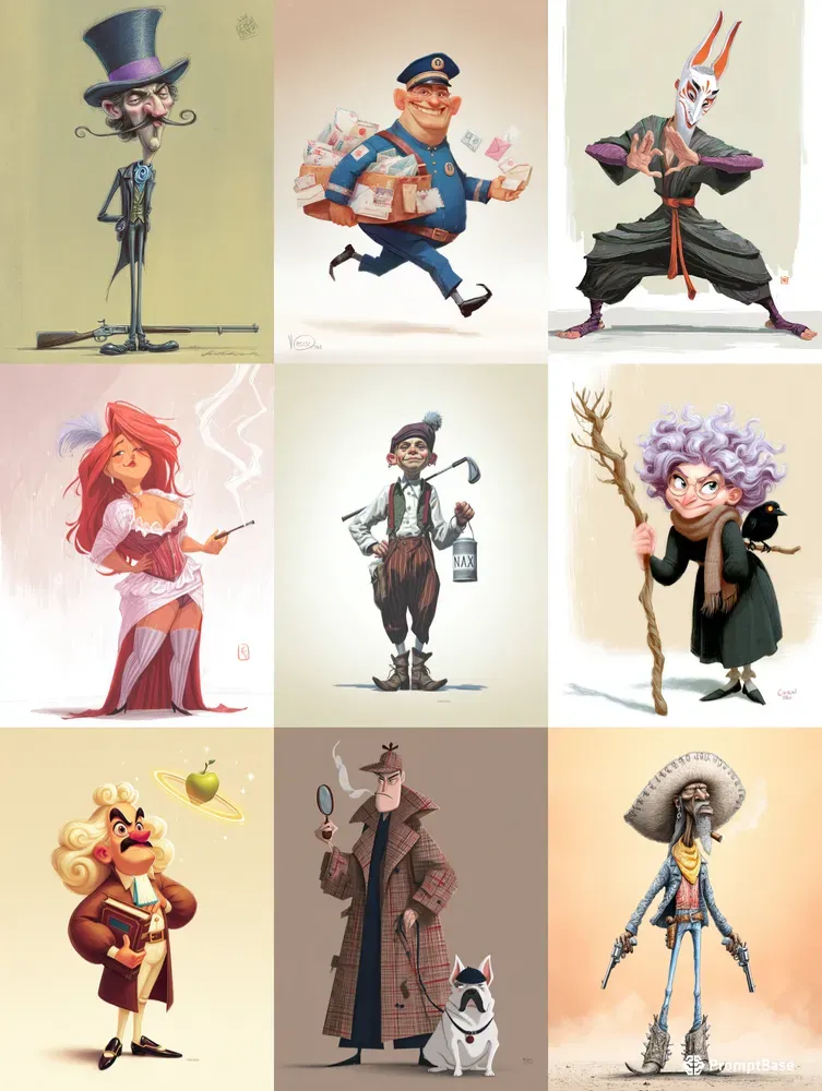 Stylized Cartoon Character Illustrations