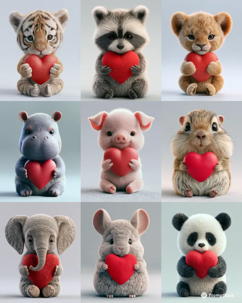 Cute 3D Animal Loves