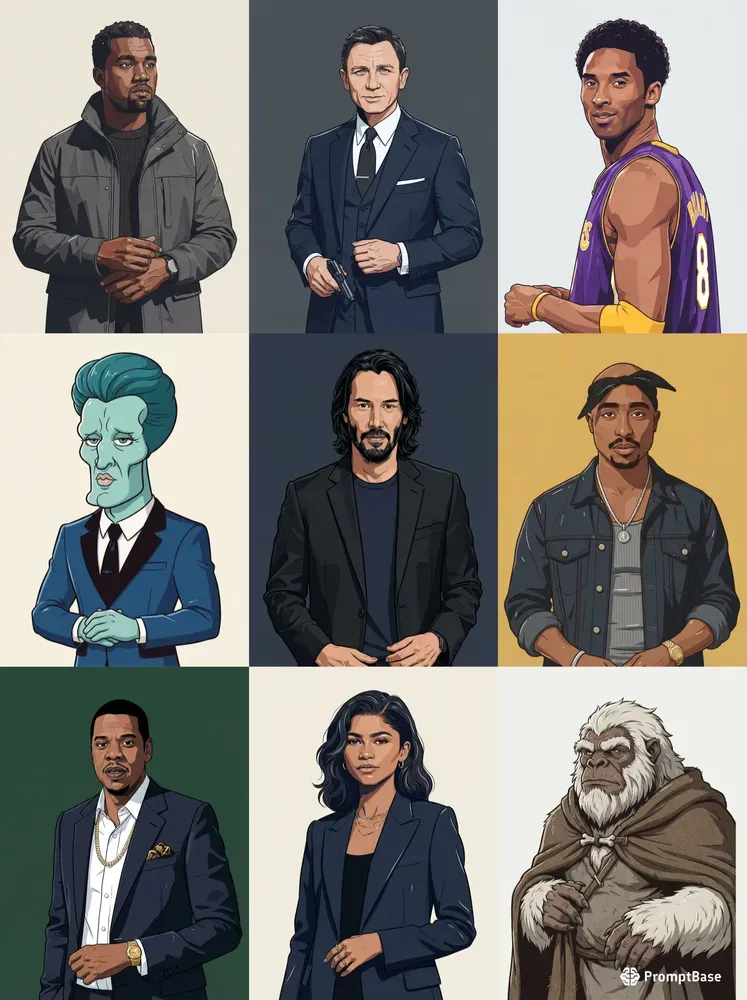 Flat Vector Editorial Portraits
