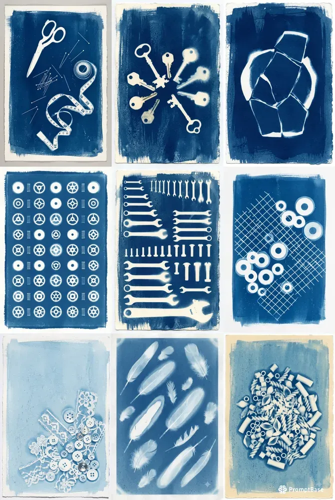 Cyanotype Sun Print Photogram Art
