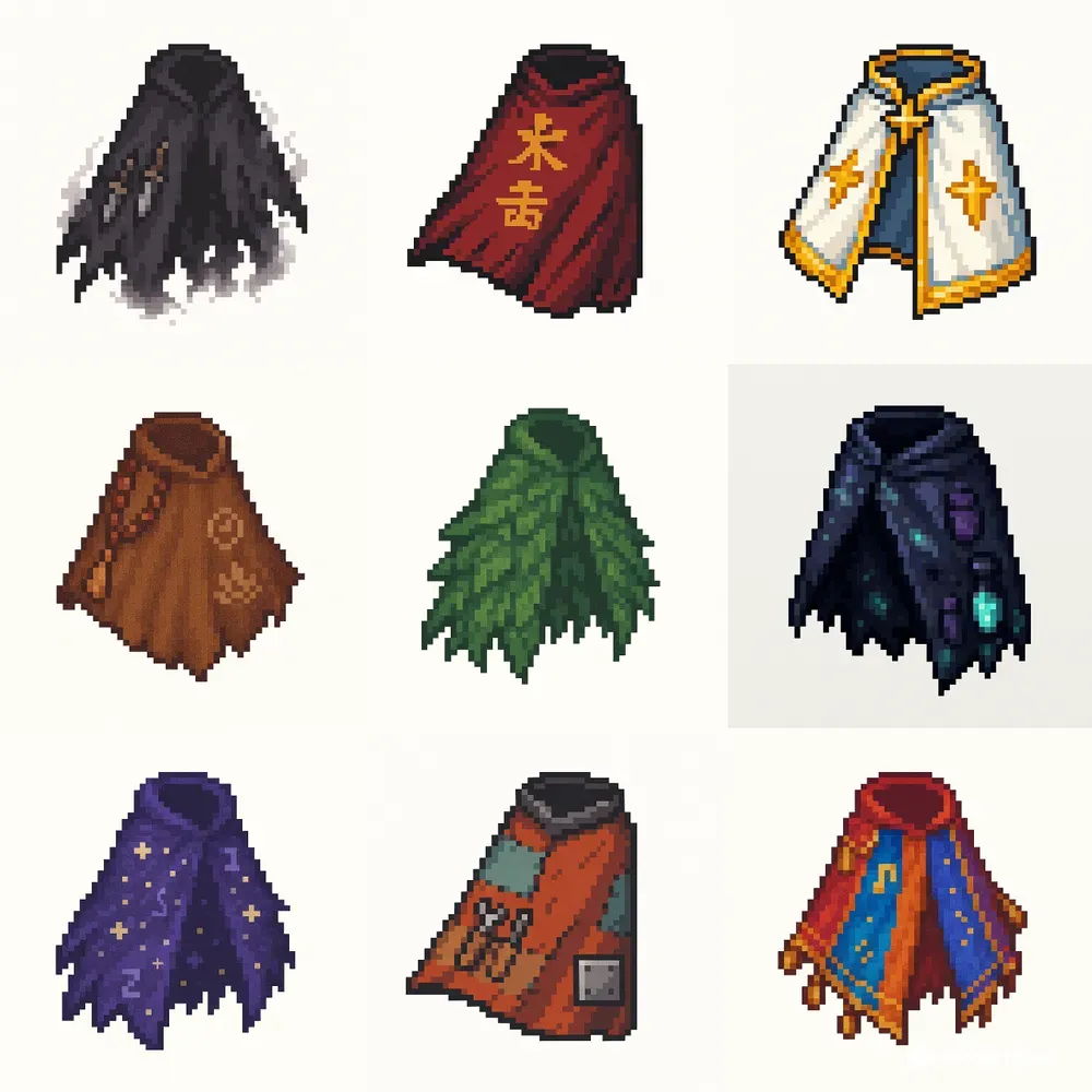 Pixel Art RPG Cloak Icon Packs