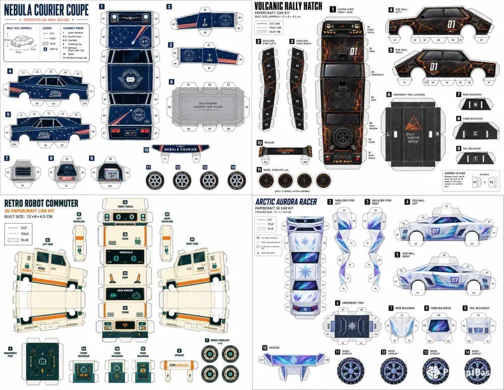 Printable 3D Papercraft Car Kits