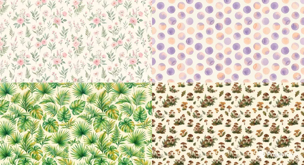 Aesthetic Watercolor Seamless Patterns