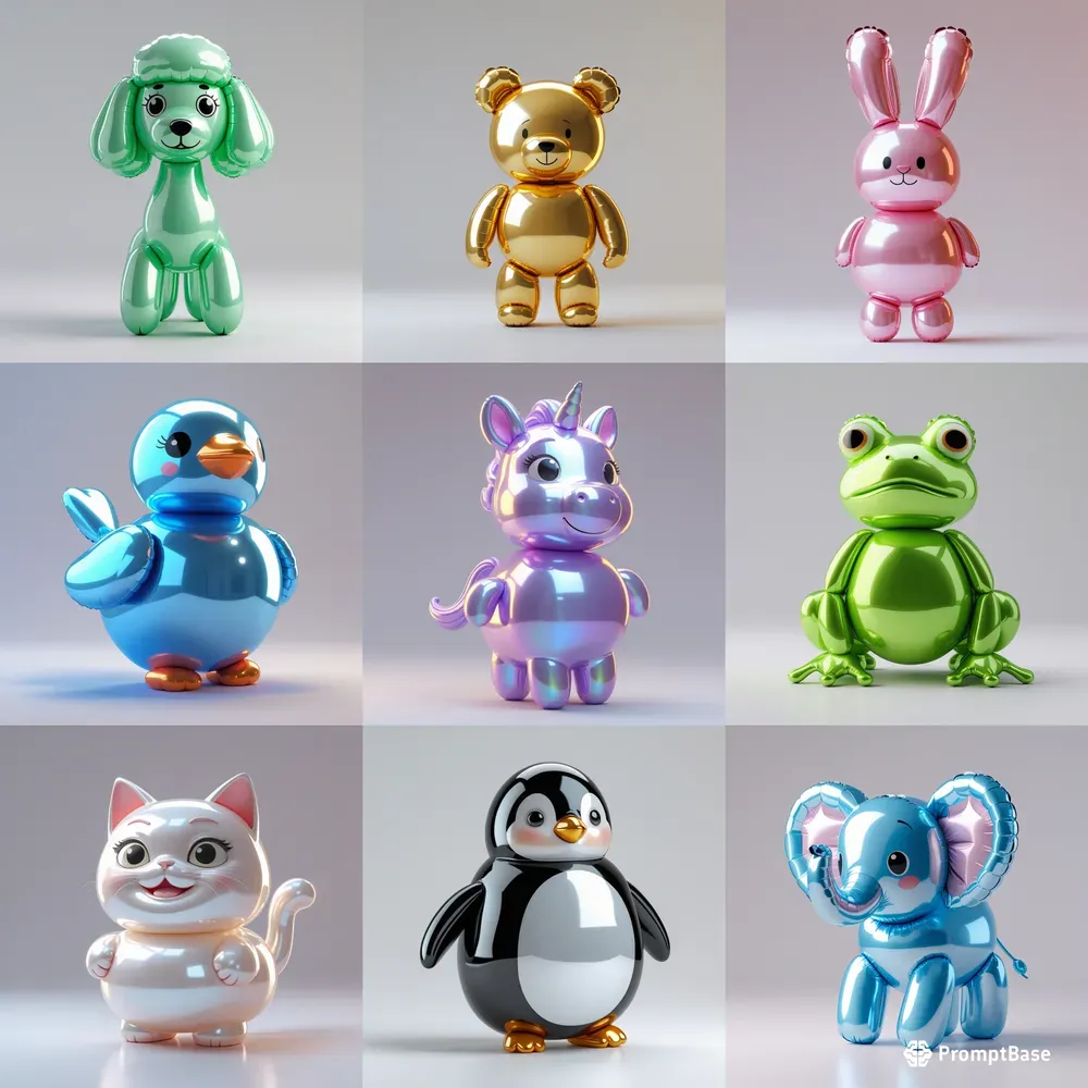 3D Puffy Stickers Glossy Balloon Pets
