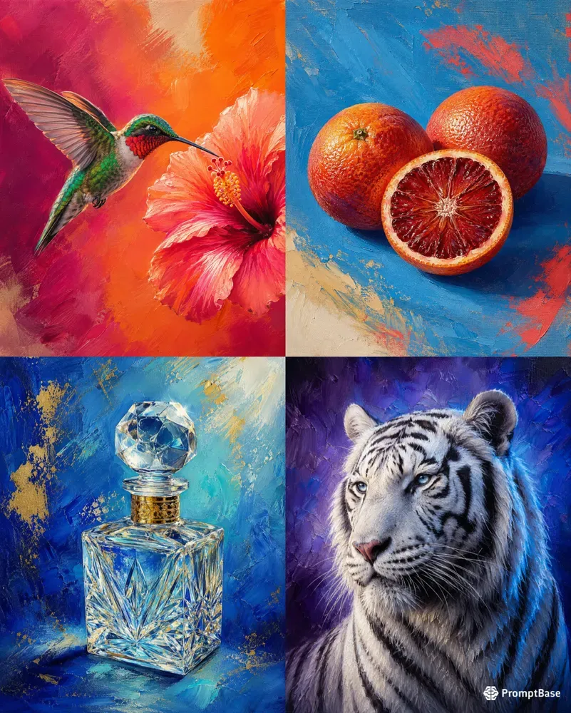 Vibrant Hyperreal Oil Canvas Art