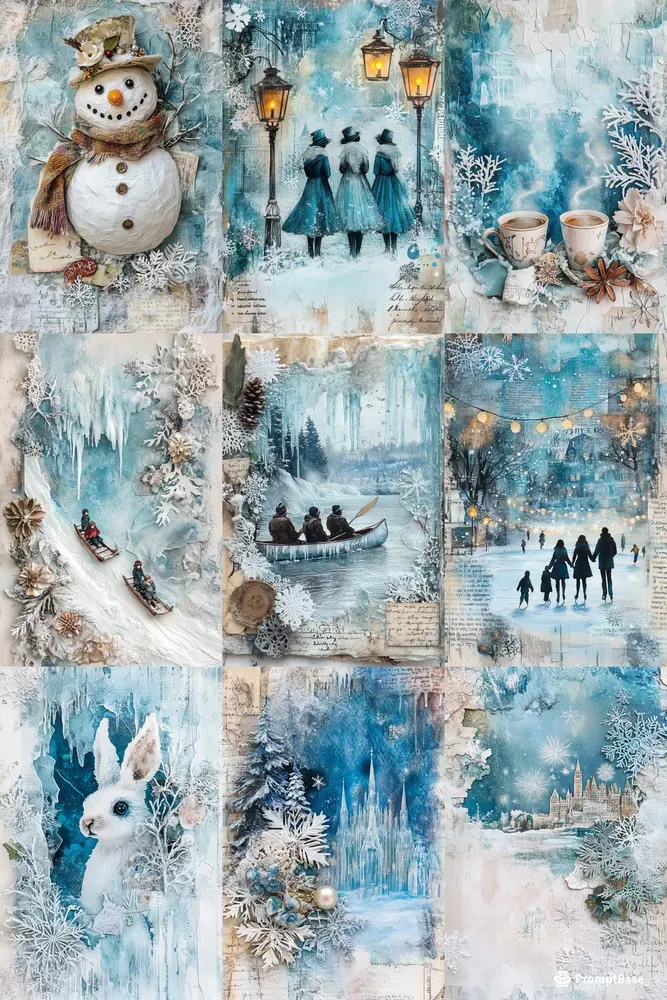 Quebec Winter Carnival Junk Journal Pages