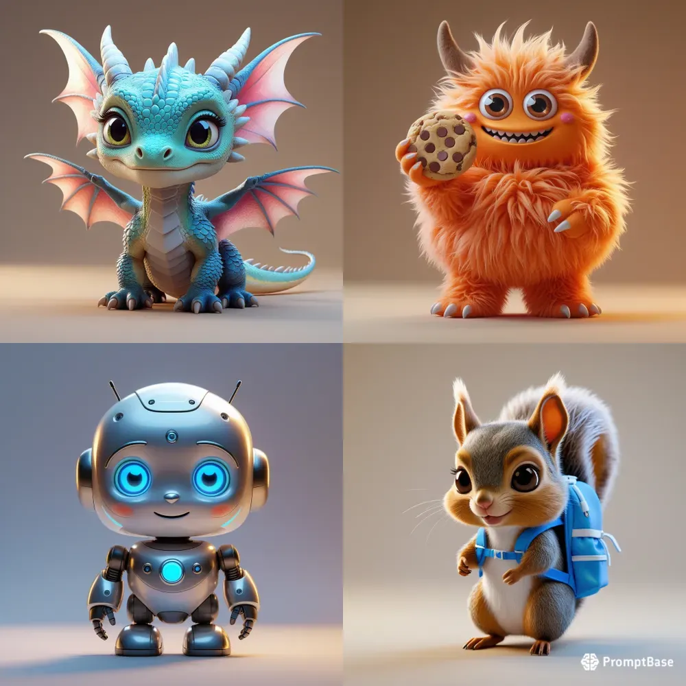 Cute 3D Cartoon Characters