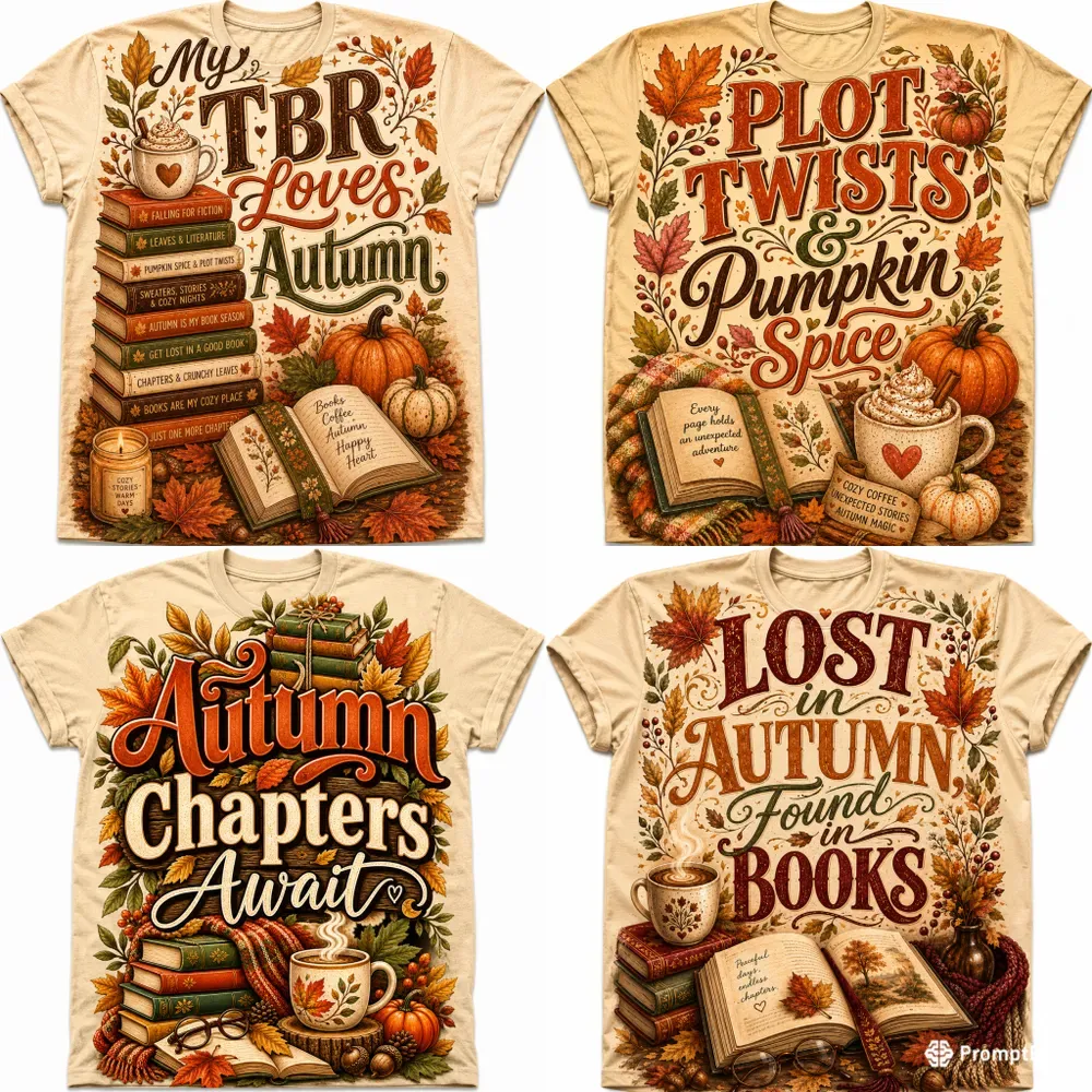 Fall Book Club Tshirt Graphics