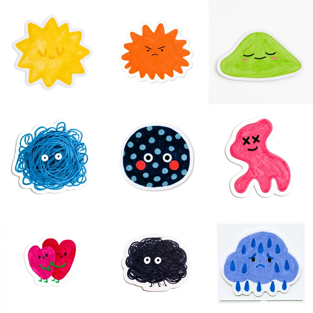 Quirky Abstract Emotion Stickers