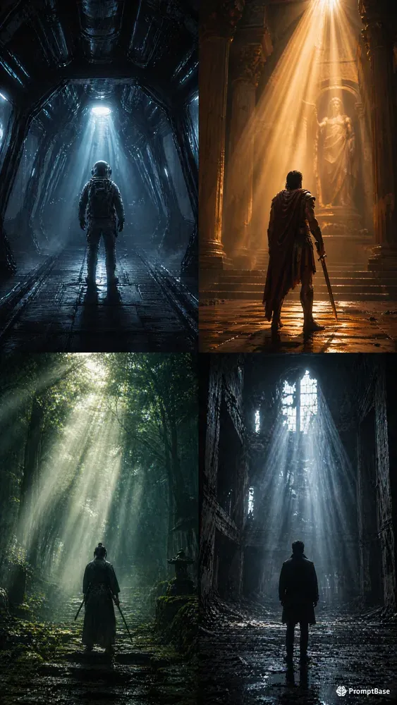 Cinematic Light Beam Posters