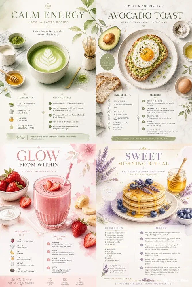 Luxury Watercolor Recipe Poster Creators