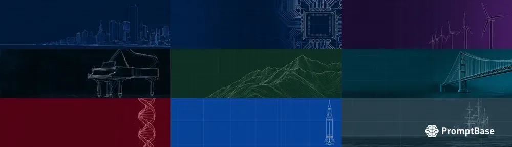 Blueprint Line Art LinkedIn Banners