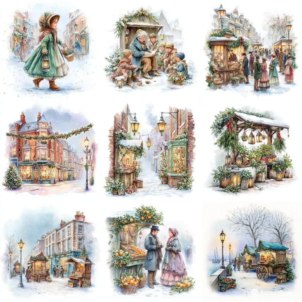 Victorian Winter Watercolour Collections