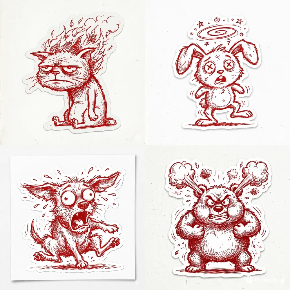 Hand Drawn Doodle Style Stickers