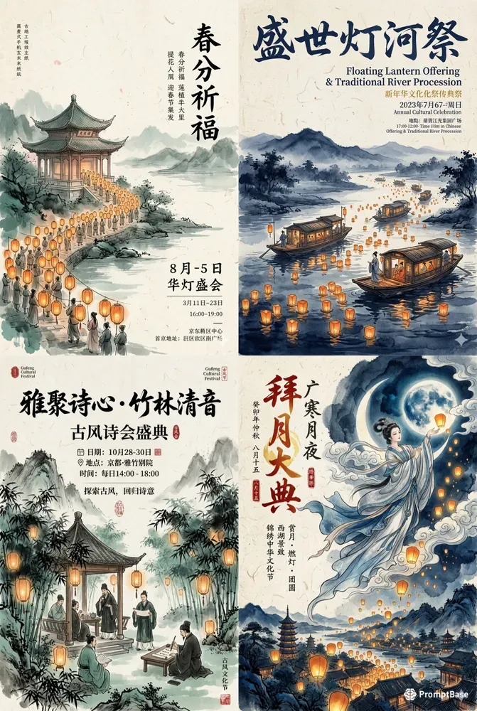 Oriental Event Marketing Poster Assets