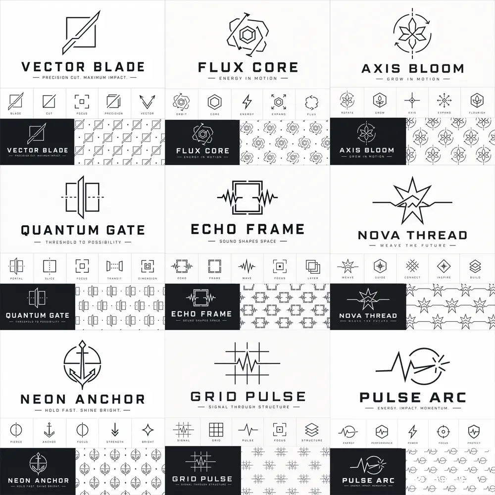 Bold Minimal Monoline Brand Identities
