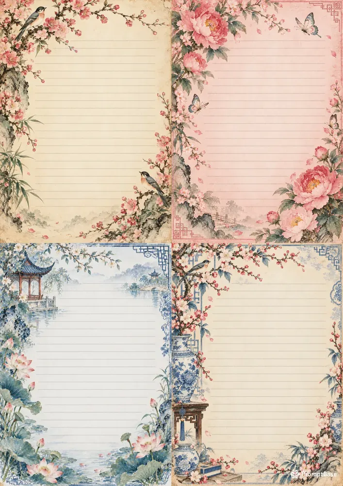 Chinese Vintage Journal Pages