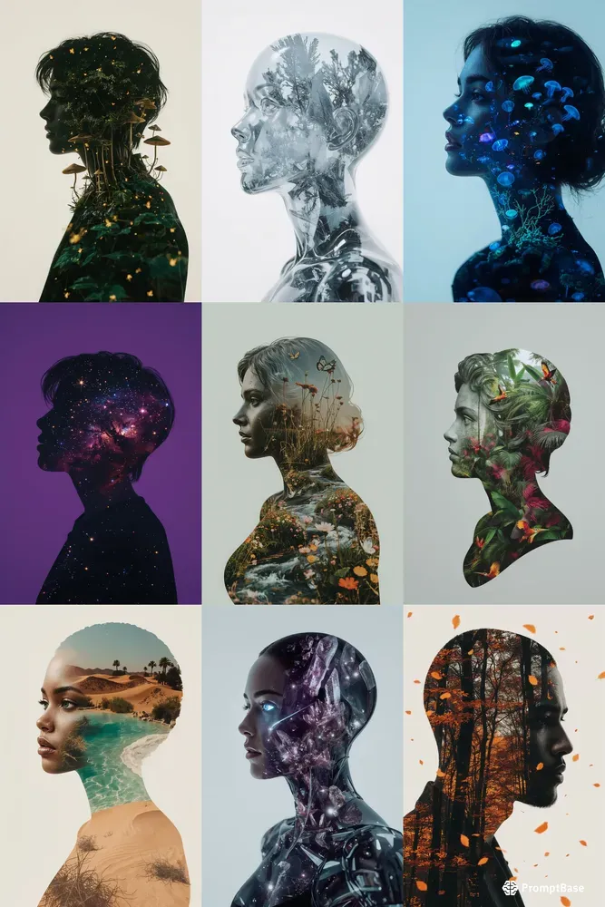 Floral Mind Double Exposure Art