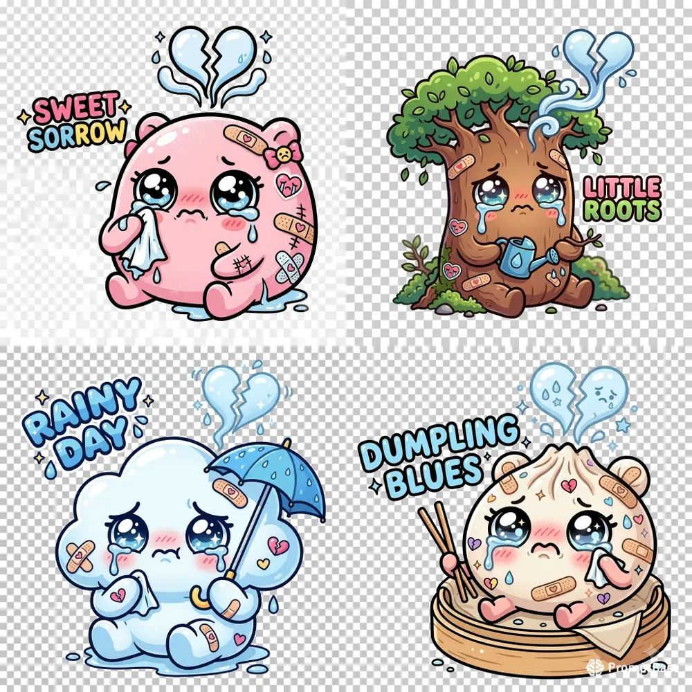 Crying Character Sticker Pod Assets