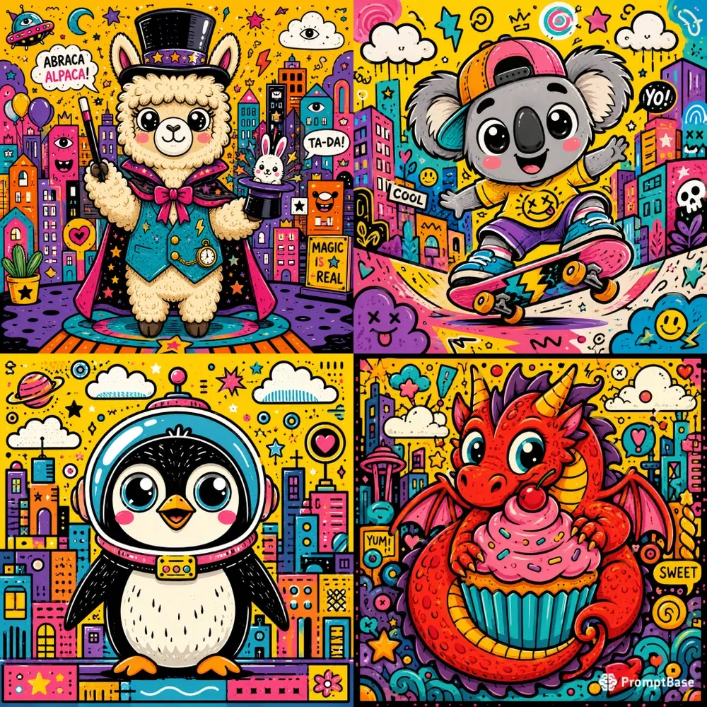 Urban Pop Animal Doodles