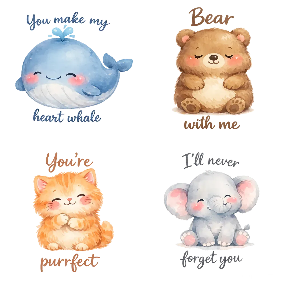 Chubby Kawaii Animal Tshirt Illustrations