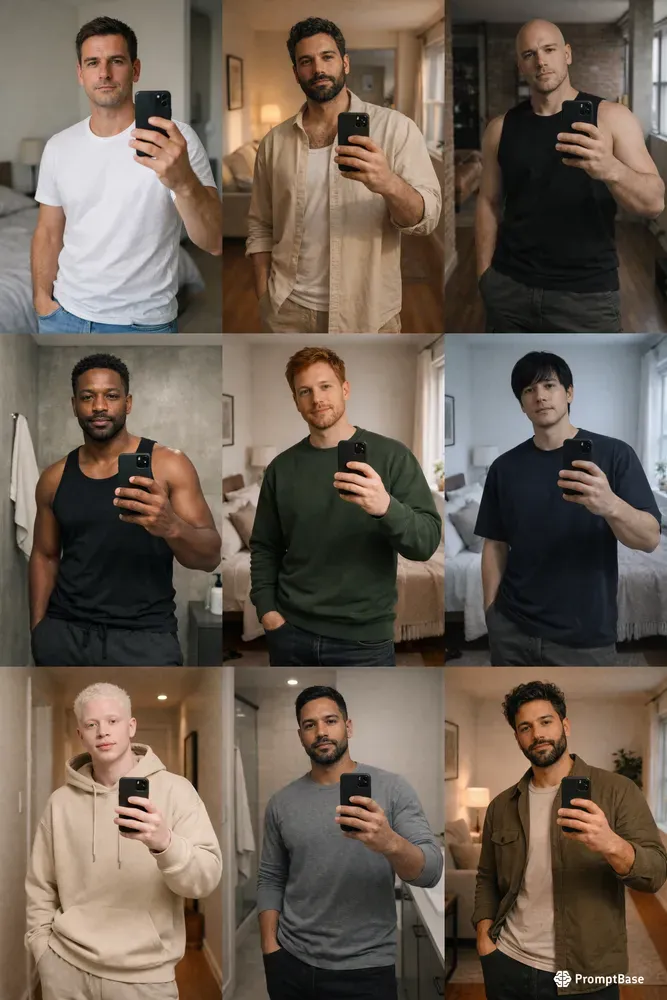 Casual Mirror Selfies Men