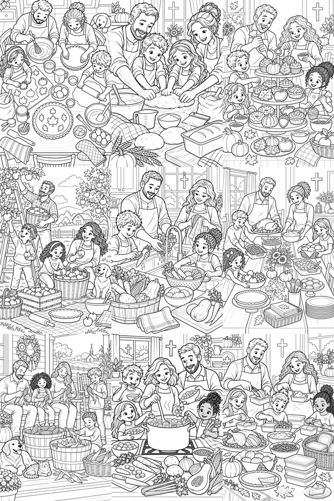 Family Thanksgiving Food Colorings