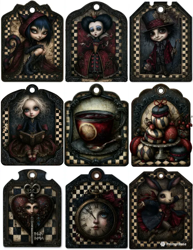Alice In Dark Academia Product Tags