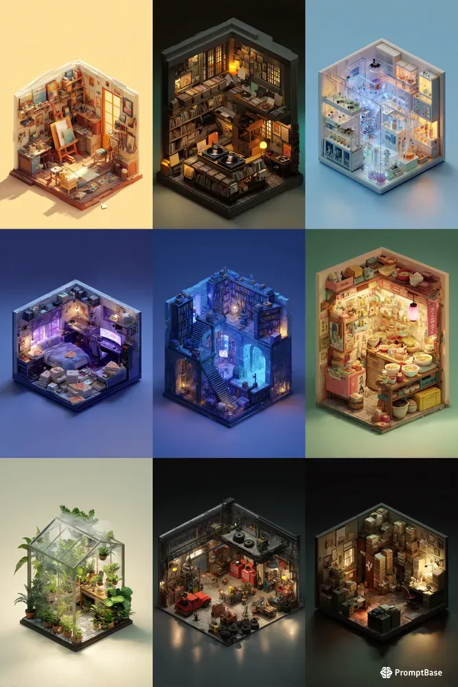 Isometric 3D Livedin Rooms