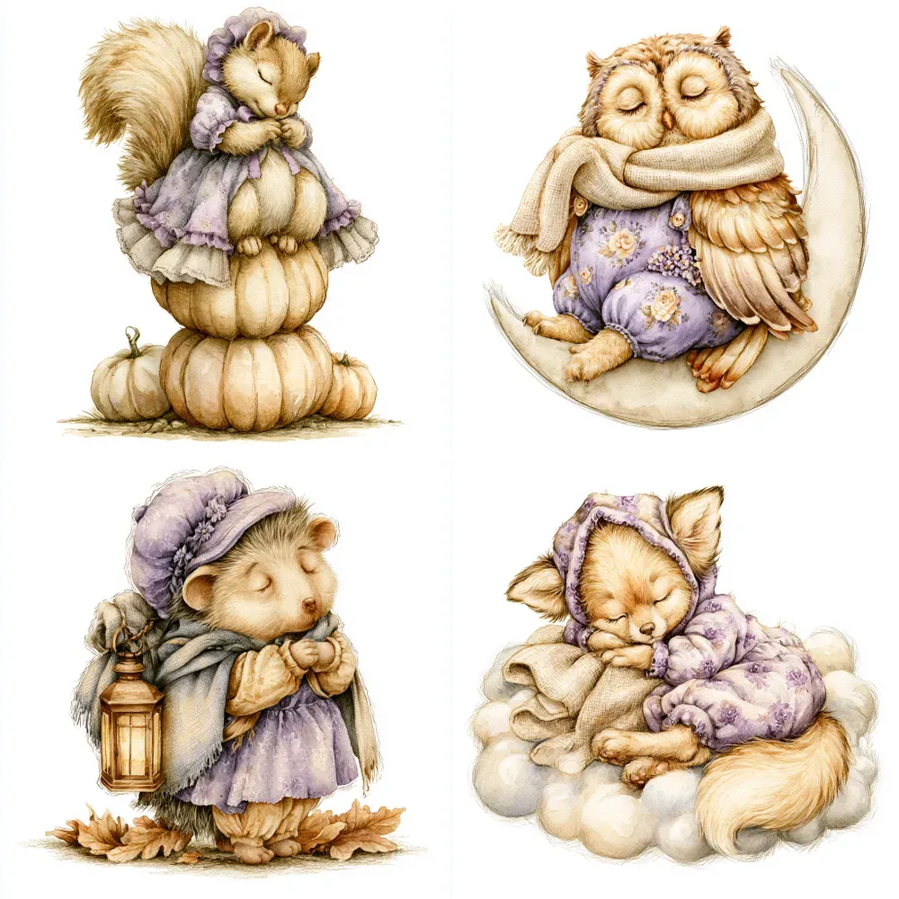 Cozy Hygge Forest Mini Stories Clipart
