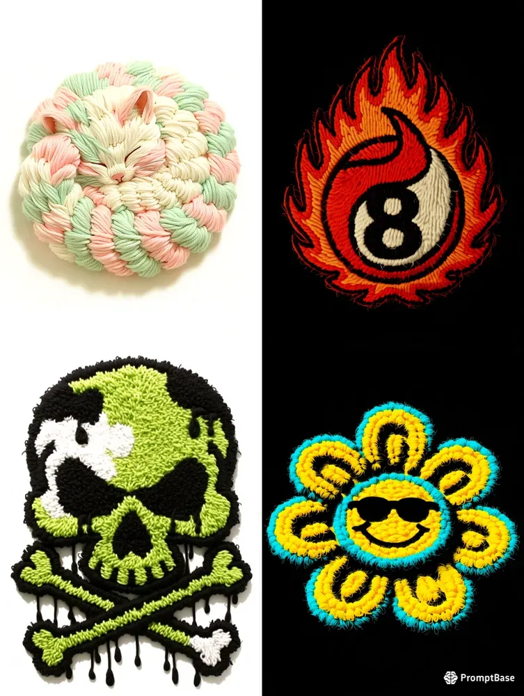 Faux 3D Tufted Yarn Graphics