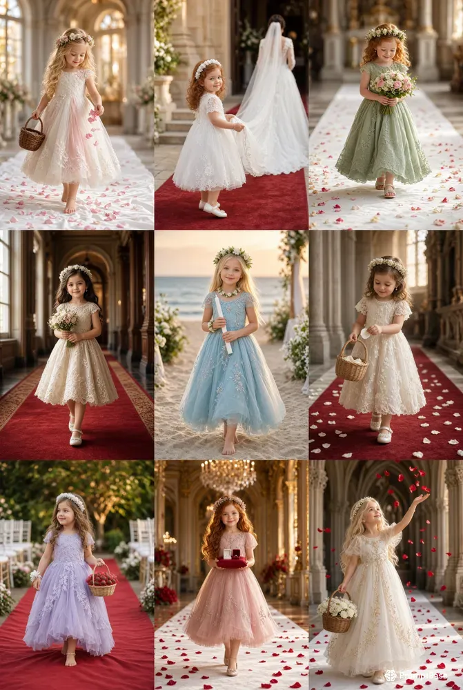 20 Cute European Flower Girls Packs