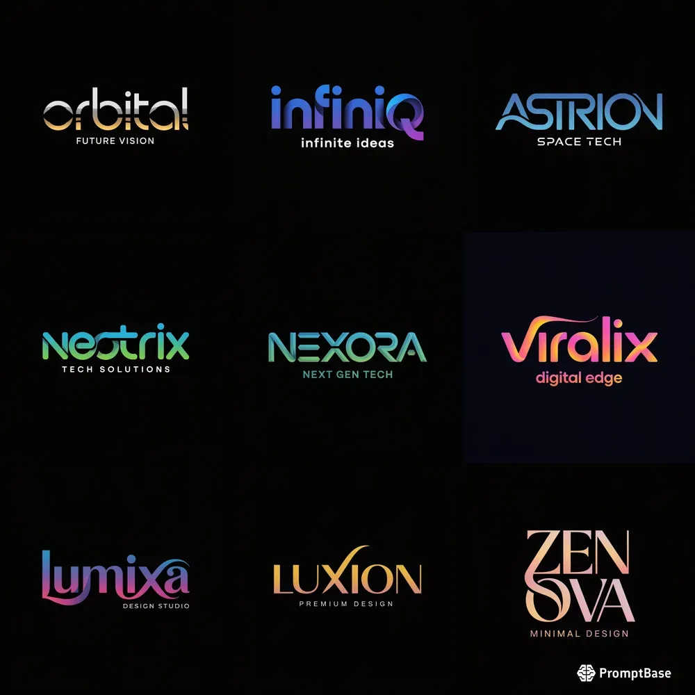 Modern 3D Gradient Logos