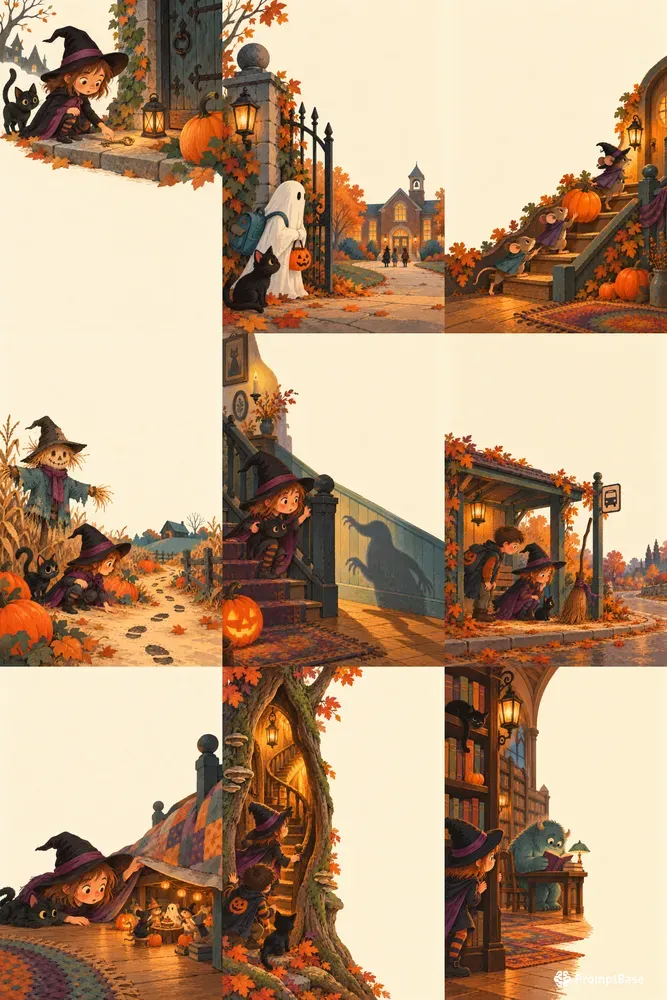 Halloween Story Starter Picture Pages
