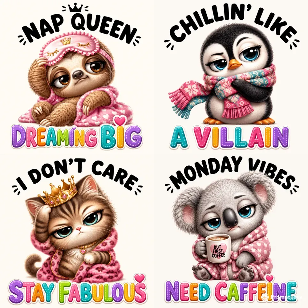Sassy 3D Animal Sticker Art