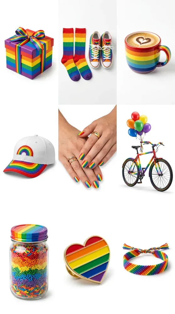 Pride Rainbow Objects Realistic Clipart