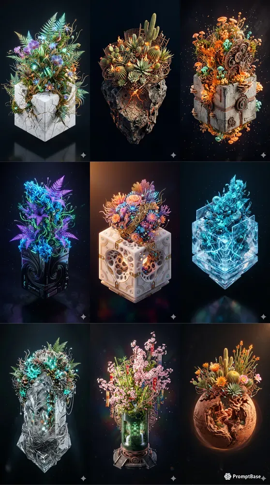 Mineral Biophilia Isometric Terrariums