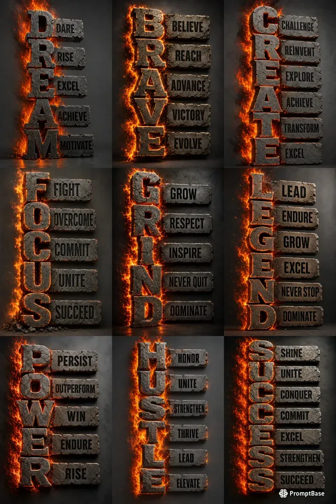 Stone Flame Motivation Typographies