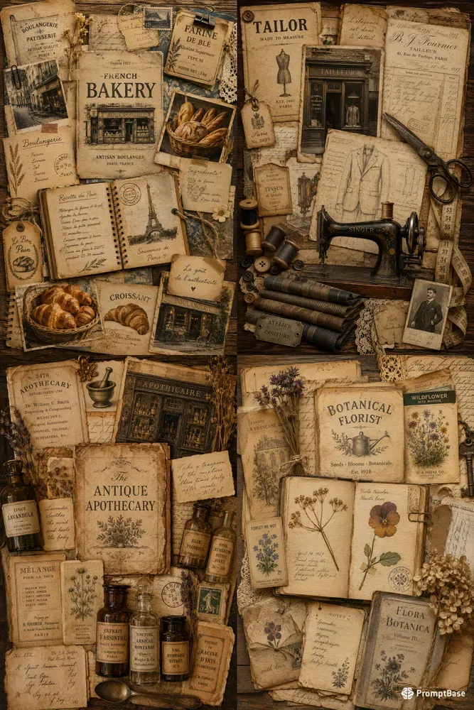 Vintage Bakery Collages