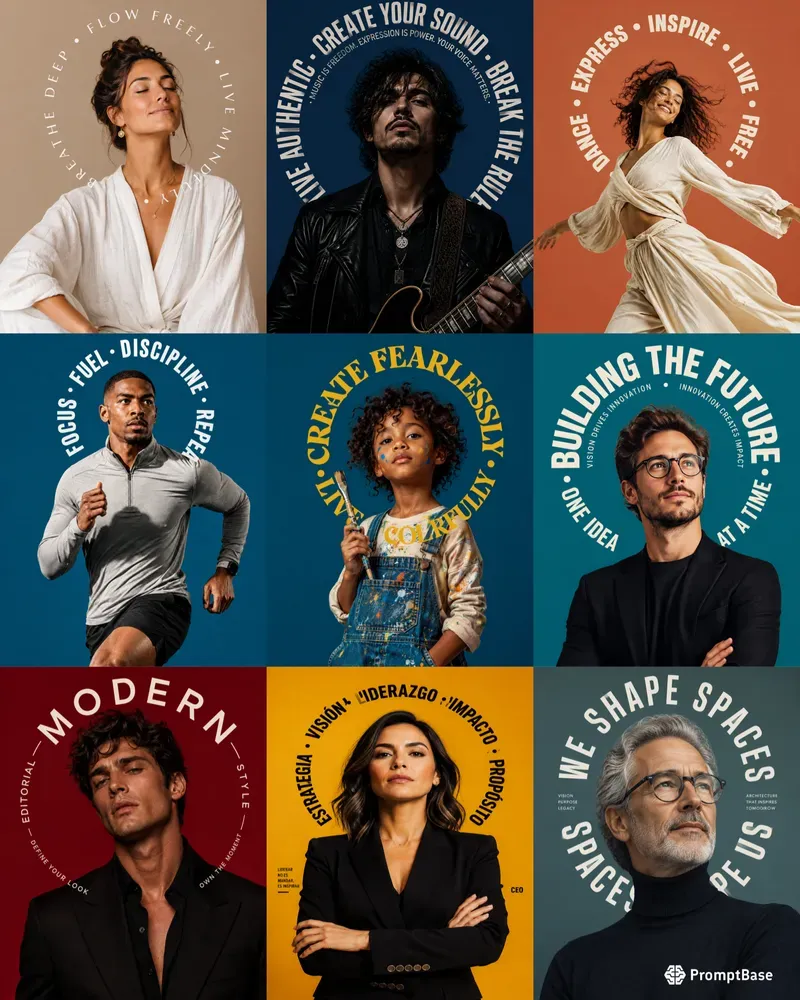Editorial Halo Typography Portraits