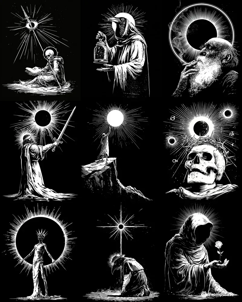 Dark Occult Woodcut Visions