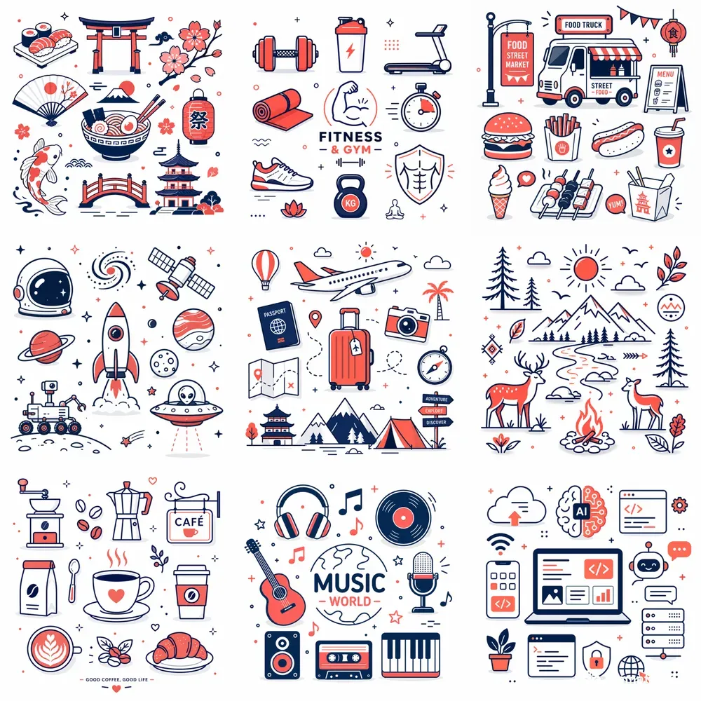 Minimalist Vector Icon Set Collections