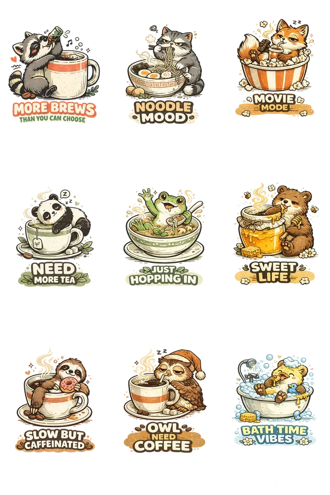 Cute Mascot Tshirt Designs Packs