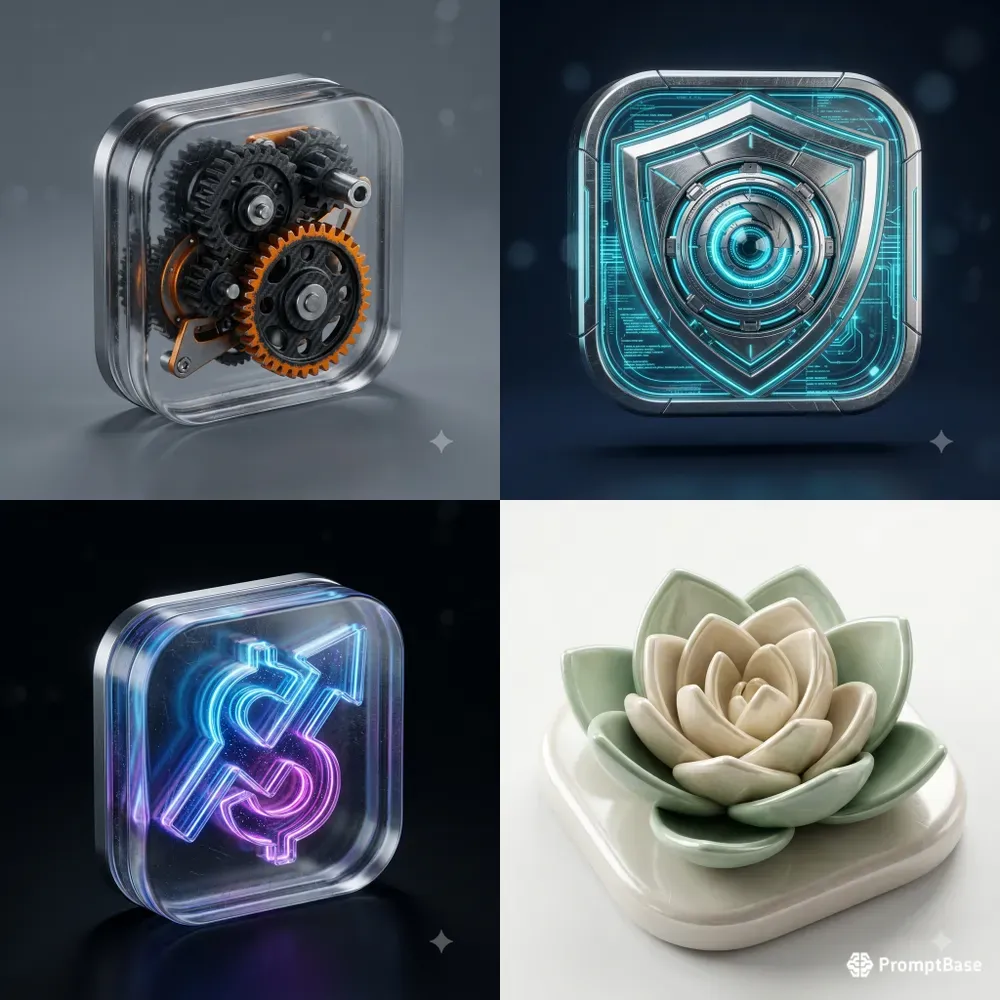 Hyperreal 3D Cyber Icon Gens