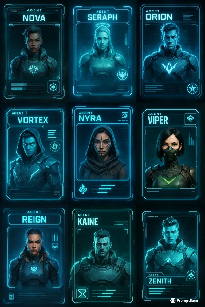 Neon Protocol Agent Id Cards