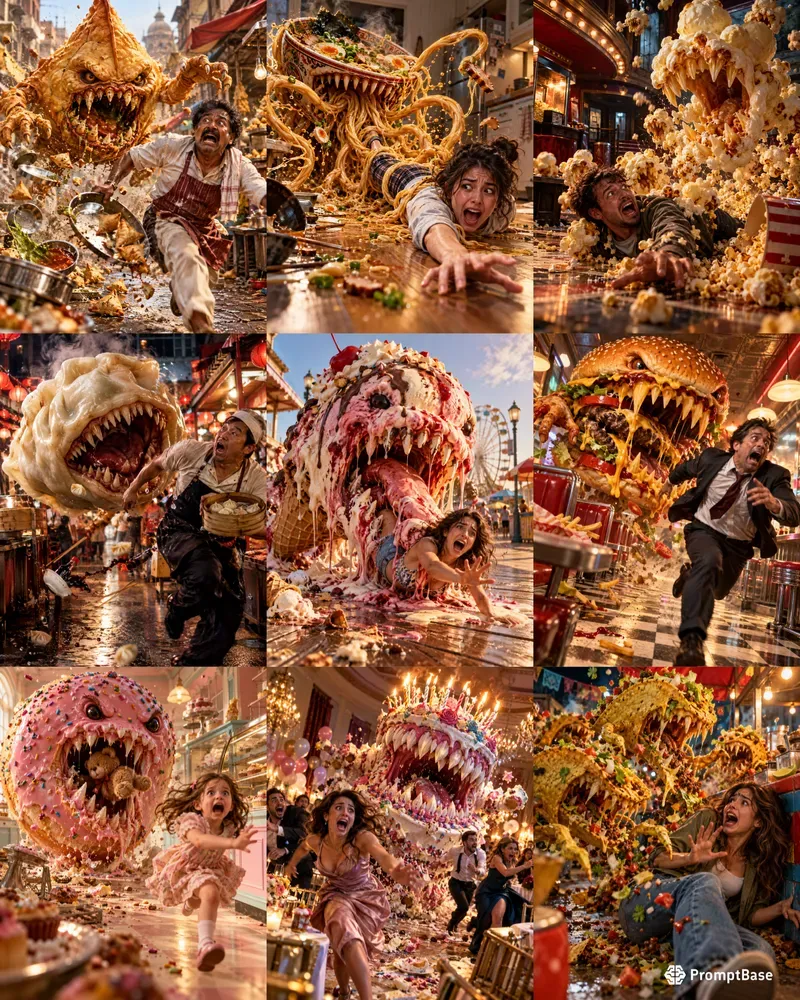 Hyperrealistic Monstrous Food Scenes