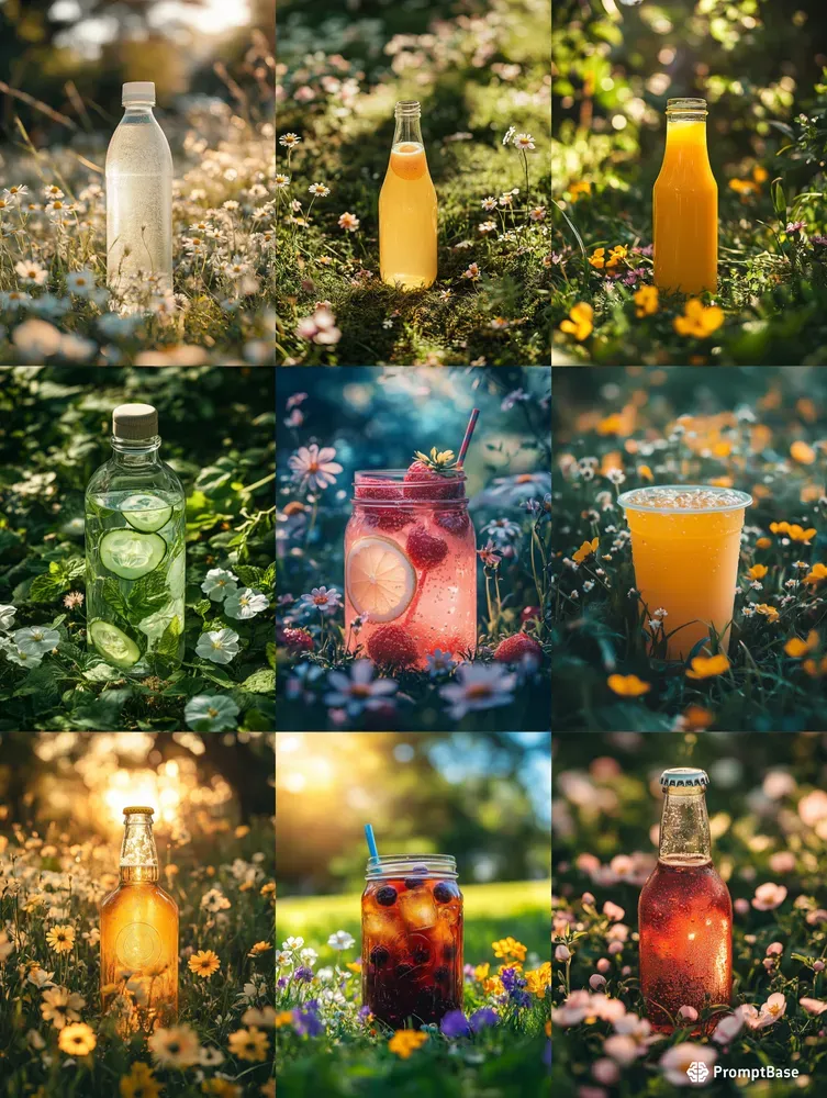 Fruity Bottles In Nature